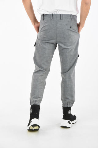 Hidden Closure Utility Slim Fit Pants with Elastick Ankle