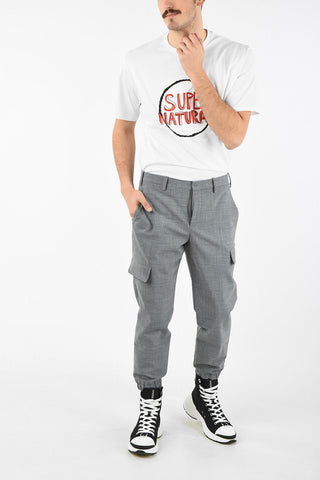 Hidden Closure Utility Slim Fit Pants with Elastick Ankle