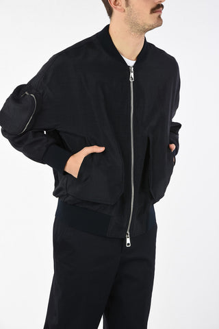 Oversized Utility Bomber with Back Monogram Embroidered