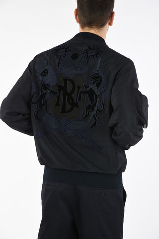 Oversized Utility Bomber with Back Monogram Embroidered