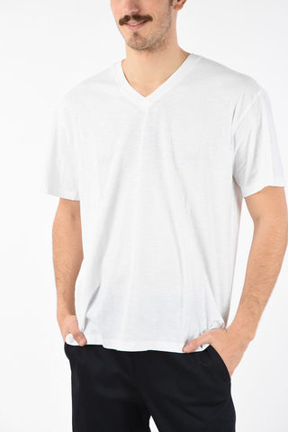 T-Shirt Easy Fit con Collo a V 