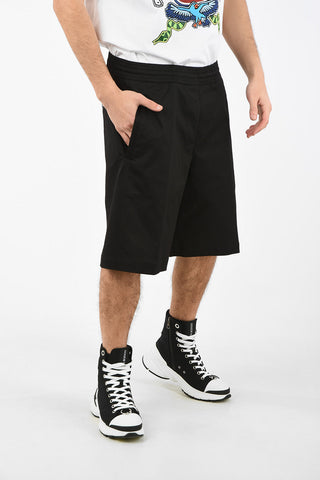 Stretch Cotton Oversized Shorts with Jetted Pockets