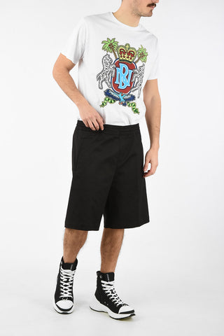 Stretch Cotton Oversized Shorts with Jetted Pockets