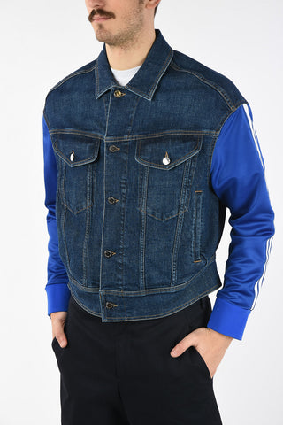Giubbotto  Oversize Fit in Denim con Tasche a Toppa 