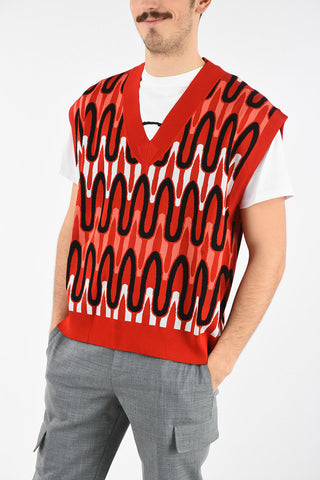 Optical Sleeveless Box Fit Sweater