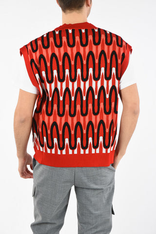 Optical Sleeveless Box Fit Sweater