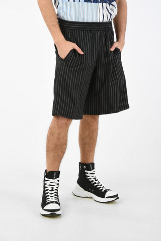 Shorts Pencil Striped con Coulisse in Vita