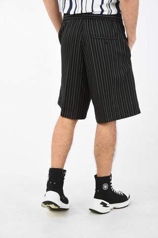 Shorts Pencil Striped con Coulisse in Vita