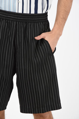 Shorts Pencil Striped con Coulisse in Vita