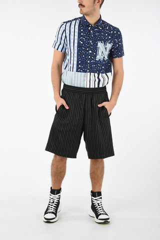 Shorts Pencil Striped con Coulisse in Vita