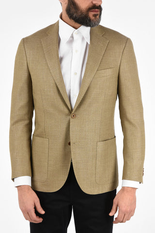 silk and virgin wool LEADER SOFT side vents 2-button blazer drop 7R