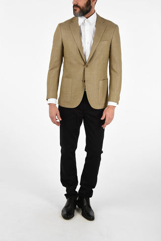 silk and virgin wool LEADER SOFT side vents 2-button blazer drop 7R