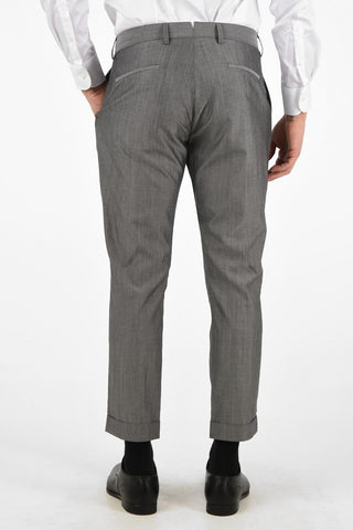 CC COLLECTION Mid-rise waist double pleat cuffed hem RESET trousers