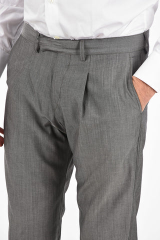 CC COLLECTION Mid-rise waist double pleat cuffed hem RESET trousers