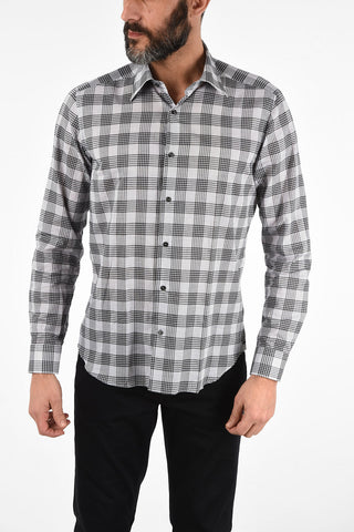 CC COLLECTION tartan SLIM spread collar shirt