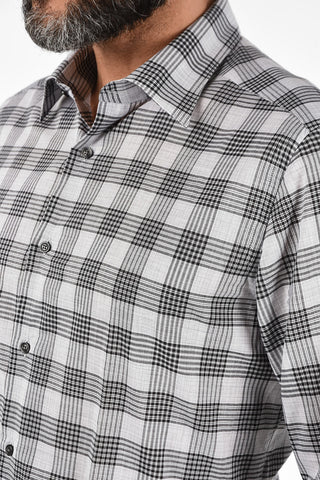 CC COLLECTION tartan SLIM spread collar shirt