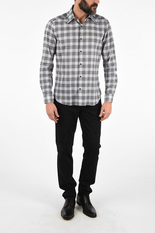 CC COLLECTION tartan SLIM spread collar shirt