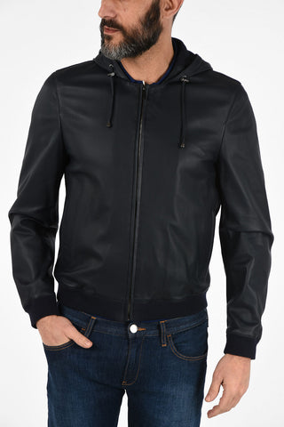 CC COLLECTION leather O.WEAR Jacket with Hood