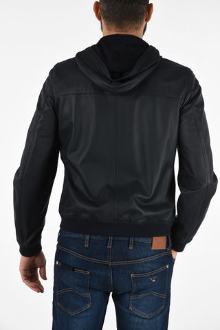 CC COLLECTION leather O.WEAR Jacket with Hood