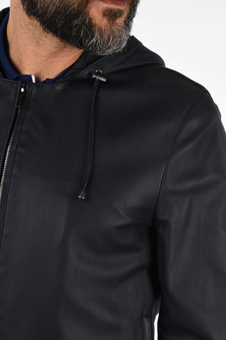 CC COLLECTION leather O.WEAR Jacket with Hood