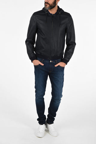 CC COLLECTION leather O.WEAR Jacket with Hood