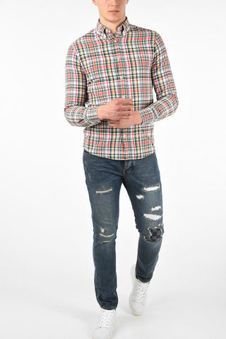 Cotton Tartan Printed Button Down Shirt