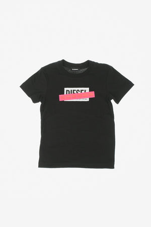 Logo Print TJUSTDUE Crewneck T-Shirt