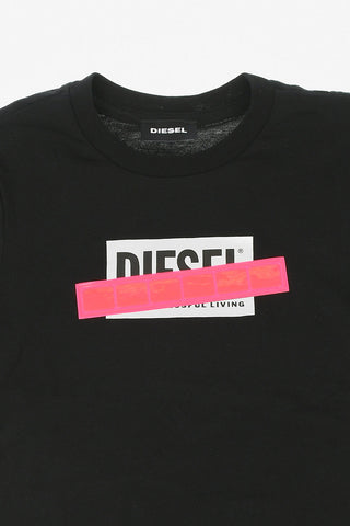 Logo Print TJUSTDUE Crewneck T-Shirt