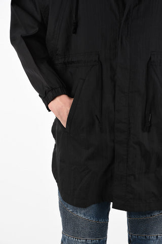 Hoodied Windbreaker with Drawstring