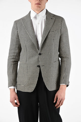 houndstooth 2-button blazer