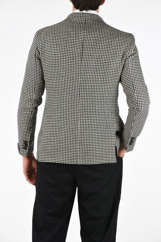 houndstooth 2-button blazer