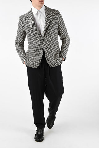 houndstooth 2-button blazer