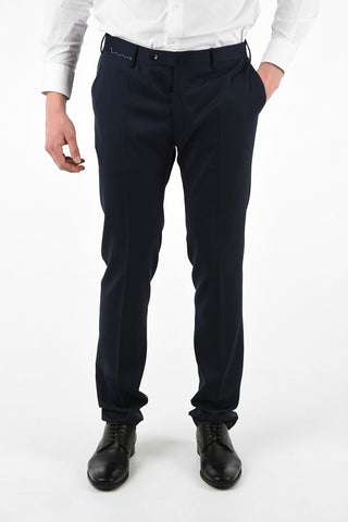 Super 100's Super Slim Fit plain hem trousers
