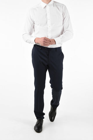 Super 100's Super Slim Fit plain hem trousers