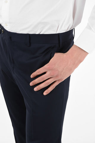 Super 100's Super Slim Fit plain hem trousers