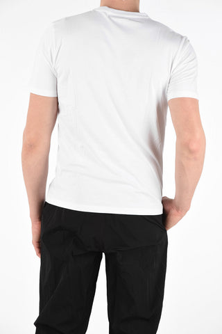 T-Shirt Girocollo in Cotone con Ricami In Seta 