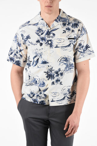 Cotton INDIGO HAWAII Shirt with Patch Pocket