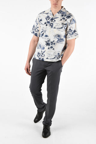 Cotton INDIGO HAWAII Shirt with Patch Pocket