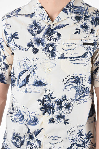 Cotton INDIGO HAWAII Shirt with Patch Pocket