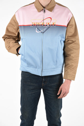 Cotton Monogram Printed Jacket with Zip Closure