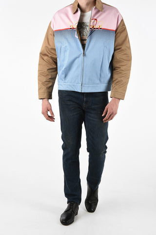 Cotton Monogram Printed Jacket with Zip Closure