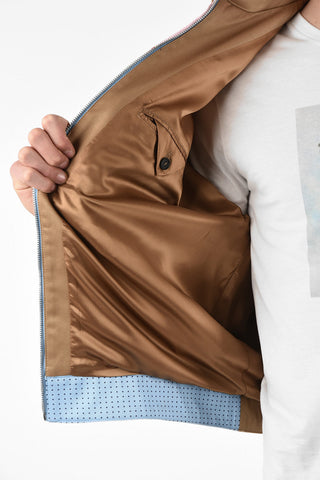 Cotton Monogram Printed Jacket with Zip Closure
