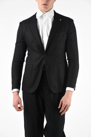 Silk and Cotton 2 Button Hopsack Blazer