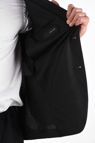 Silk and Cotton 2 Button Hopsack Blazer