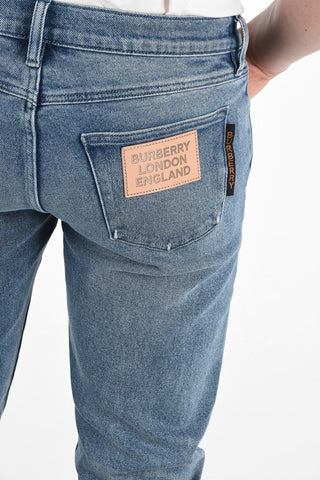 slim fit jeans with Applied Patches