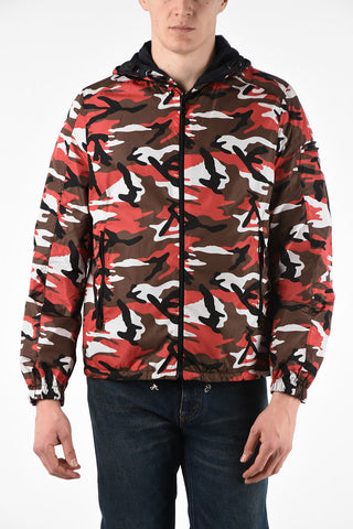 Reversible Camouflage PIUMA Windbreaker with Hood
