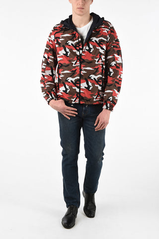 Reversible Camouflage PIUMA Windbreaker with Hood