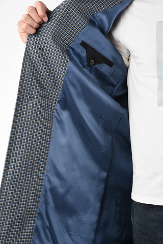 Lined Mini Check Trench with Flush Pockets