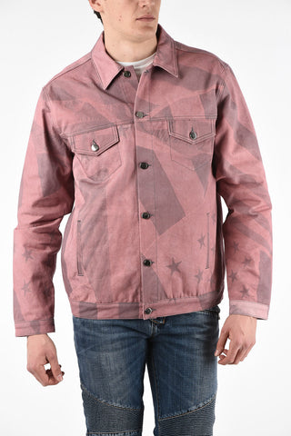 Printed Overshirt Jacket with Patch Pockets