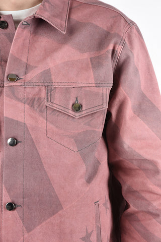 Printed Overshirt Jacket with Patch Pockets